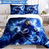 3PCS Bay Lightning Bedding Set Duvet Cover Closure Includes 1 Duvet Cover & 2 Pillowcases for All Seasons Bedroom Decor Christmas Fan Gifts