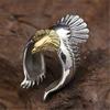 Open Size Ring Jewelry Gold Retro Eagle Wings Fashion Rings Unique Copper Alloy Eagle Ring Man's High Quality Animal Accessories