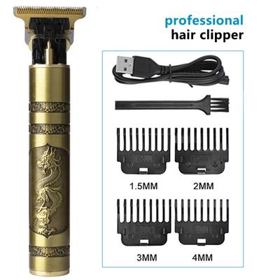 Винтажная USB электрическая машинка для стрижки волос, перезаряжаемая машинка для стрижки волос, триммер для бороды для мужчин, парикмахерская, профессиональная