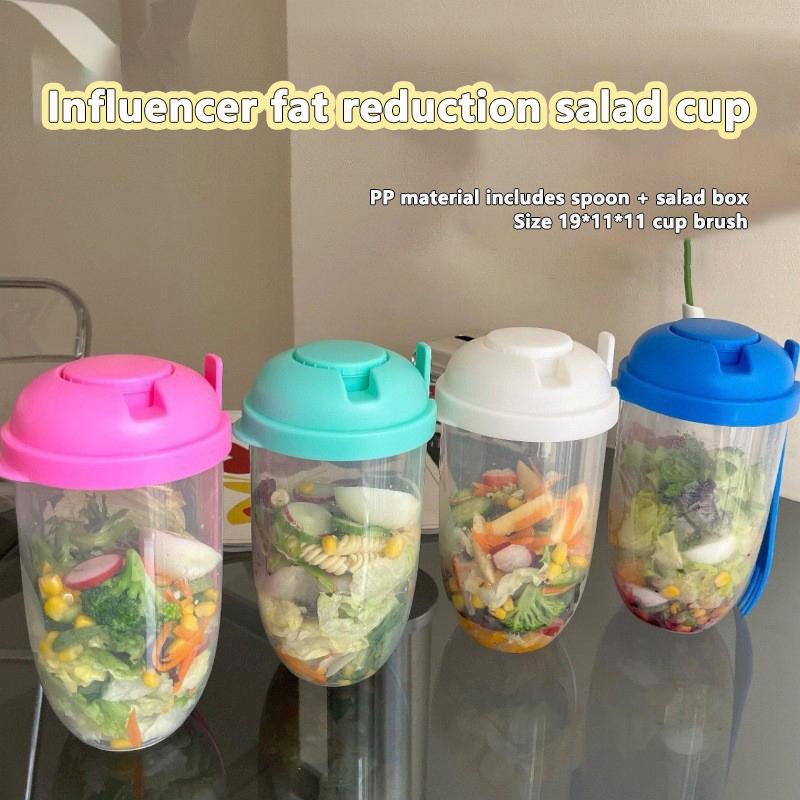 Портативная чашка для салата с вилкой, контейнер для свежего салата, бутылка для овощей, фруктов, завтрак, обед, переноска на работу, путешествие, пикник
