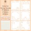 Journamm 6Sheets Hollow Flower Cartoon Drawing Template Diary DIY Graffiti Decor Painting Scrap Booking Decoration Album Crafts