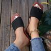 2024 Summer Women's Shoes High Quality Flat Ladies Slippers Fashion Open Toe Large Size Cloth Solid Color Women's Beach Shoes