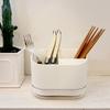 Readybox Nordic Multi-holder Drainable Cutlery Container, White, 1 Piece, Korean Popular Tableware