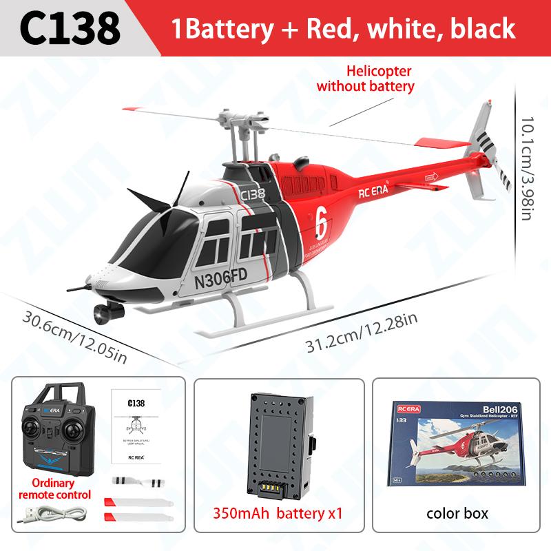 C138 PRO RC Helicopter 2.4G 6-Aixs Gyroscope 6CH Altitude Hold Optical Flow Brushless Remote Control Helicopter Toy VS Brush ERA