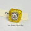 New Fashion Colorful Rhinestones Ring Three-dimensional Elegant Jewelry Finger Ring Geometric Square Ring Women