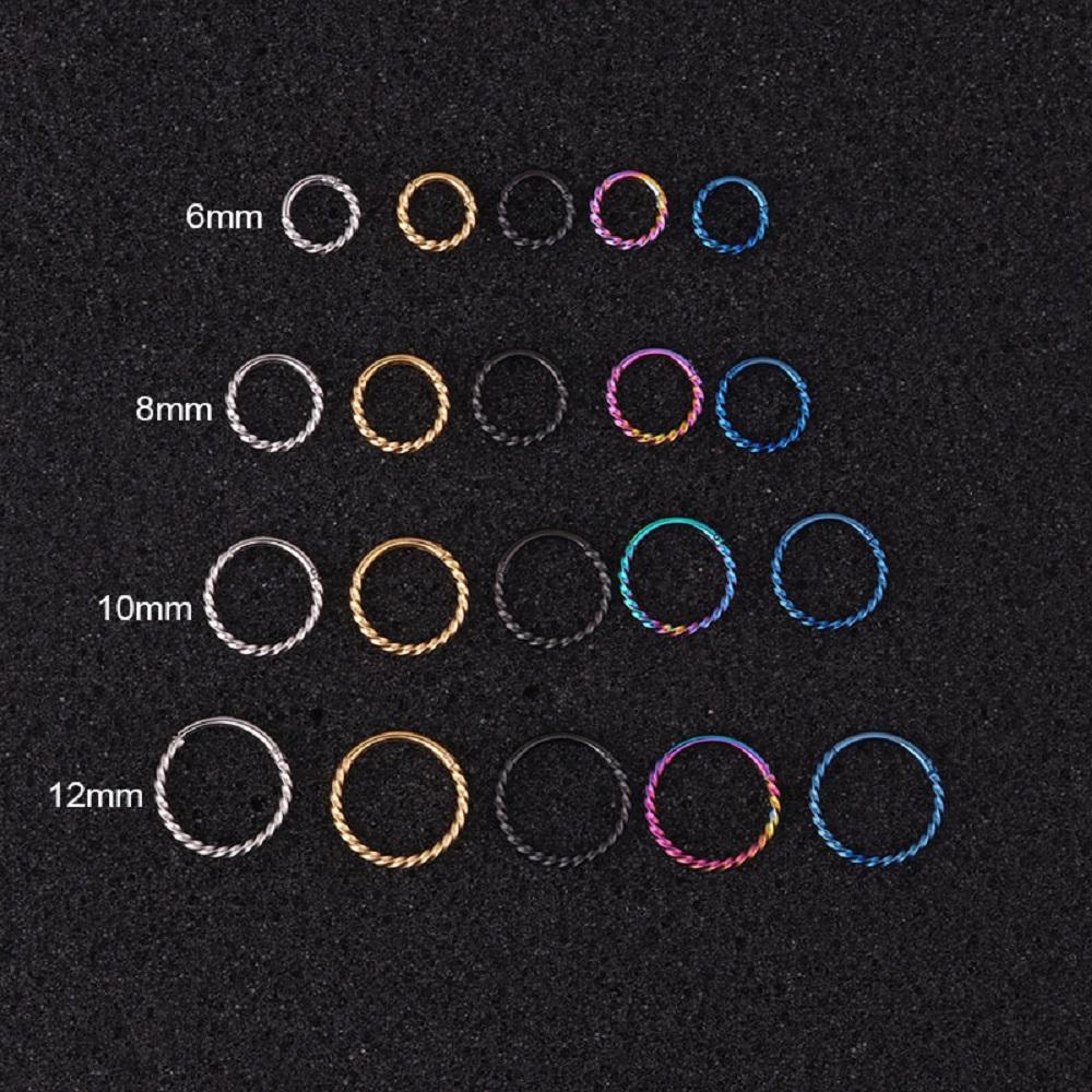 Septum Helix Cartilage Nose Piercing Ring Hinged Segment ring Round Stud Earrings Hoop Earrings