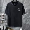 8550 CHROME HEARTS 2025 Летняя новая высококачественная хлопковая футболка с круглым вырезом, свободная, большого размера, для мужчин и женщин, парная футболка