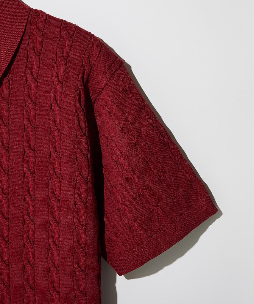 STCO Diems Ice Touch Cable Short Sleeve Knit_Red (Classic Fit)_Dktxb62Csr