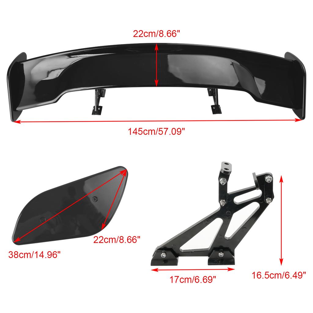 Universal Racing GT Style Down Force Trunk Spoiler Wing Glossy Black 57" 145cm