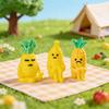 Миниатюрная фигурка фрукта из смолы, искусственный банан, ананас, огурец, груша, шишка, модель фрукта с милым выражением обиды для мини-сада фей