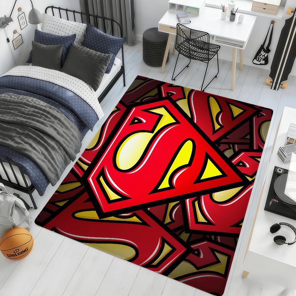 movie S-Superman logo cool art ML hogar Bedside Rug Kitchen Bath Floor Mat Hallway Balcony Carpet Entrance Doormat Decor Home