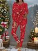 Евро-американская мода 3D принт "Любовь" Женский всесезонный комплект из двух предметов: футболка с длинным рукавом + длинные брюки. Идеальный подарок на Новый год и Рождество