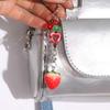 Bag Hanging Strawberry Beads Phone Chain Acrylic Car Keyring Strawberry Keychain Pendant  Gifts