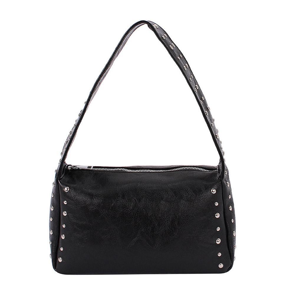 Ретро заклепки Одноплечевая сумка Мода Большая вместимость Женская Ручная сумка Подмышечный клатч Пельмени завернуты Сумка для поездок на работу