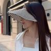Wide Brim Sun Protection Cap Foldable Striped Headband Stripe Empty Top Hat  Beach Holiday