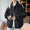 American Simple Lapel Bomber Jacket Men's Spring and Autumn Button Design Casual Hundred Towers Flight Suit Jacket