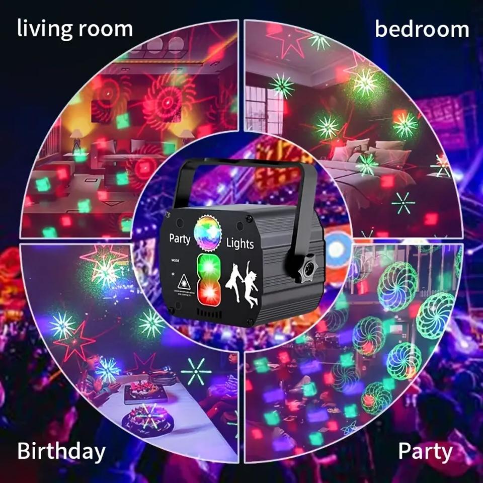 Звуковая активация DJ Disco Laser Party Lights Светодиодная стробоскопическая лампа для рождественской вечеринки в честь Хэллоуина