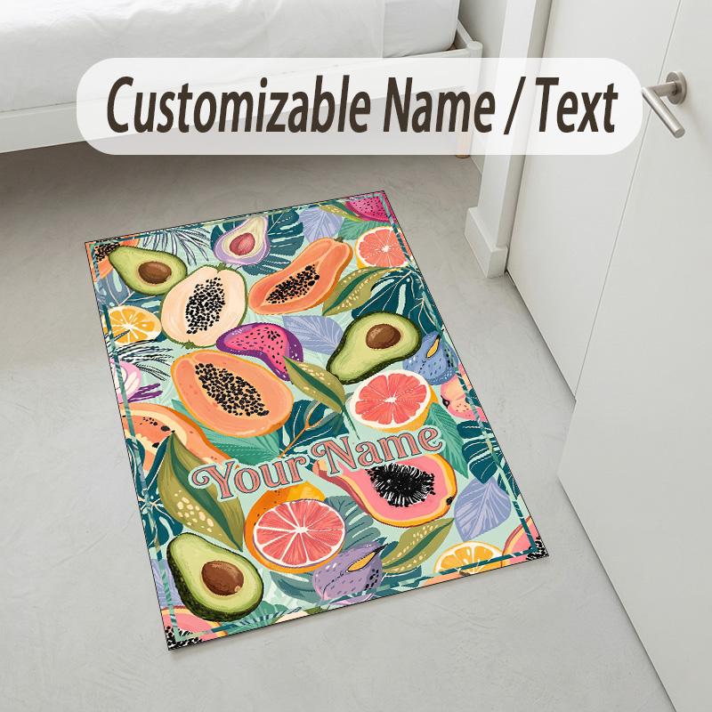 Frogs Theme Soft Crystal Velvet Rug Custom Name & Text Print Non Slip Floor Rug for Bedroom Living Room