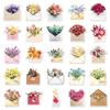 50 Sheets of Retro Flower Bouquet & Girly Stickers for Phone Case, DIY Journal, or Waterproof Storage Box Decoration