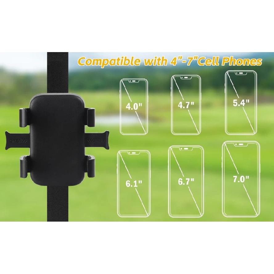 Universal Golf Cart Phone Holder Mount Compatible with EZGO/Club Car/Yamaha For IPhone/Galaxy/Huawei Quick Release/360° Rotatabl