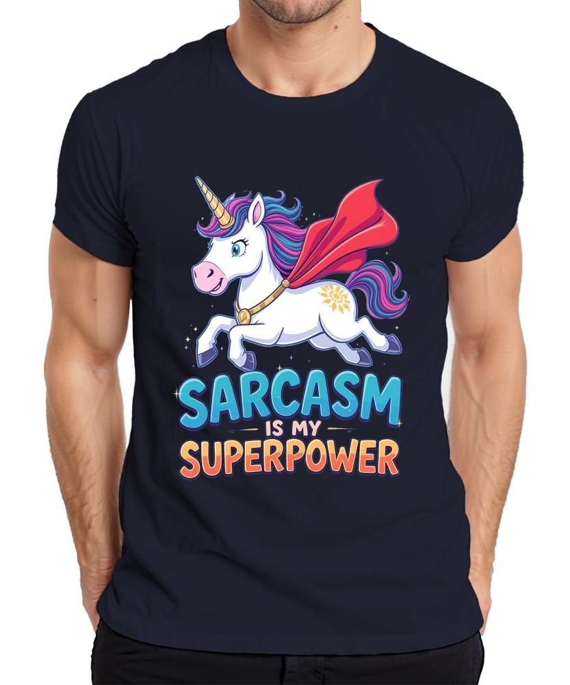 Sarcasm Is My Superpower Unicorn Funny Gift Kids Unisex Superhero Unisexs Tshirt