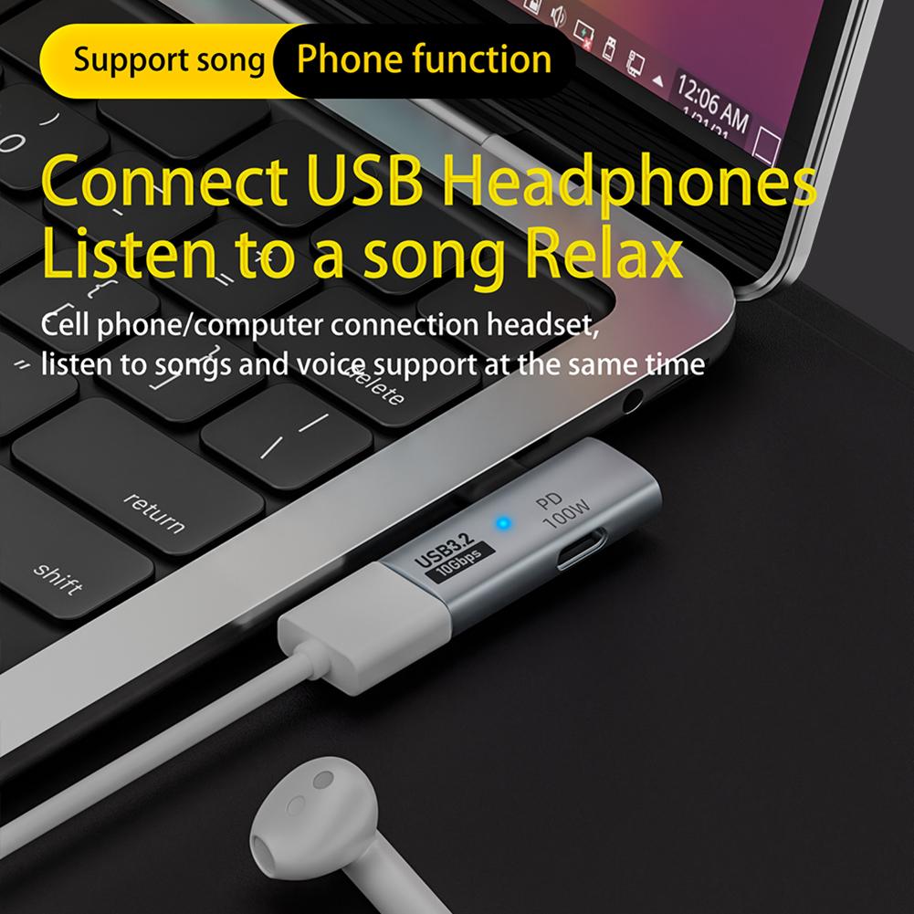 Адаптер 2-в-1 Type C - USB, портативный быстрозарядный мини-OTG-конвертер, конвертер передачи данных 10 Гбит/с для планшета iPhone 15