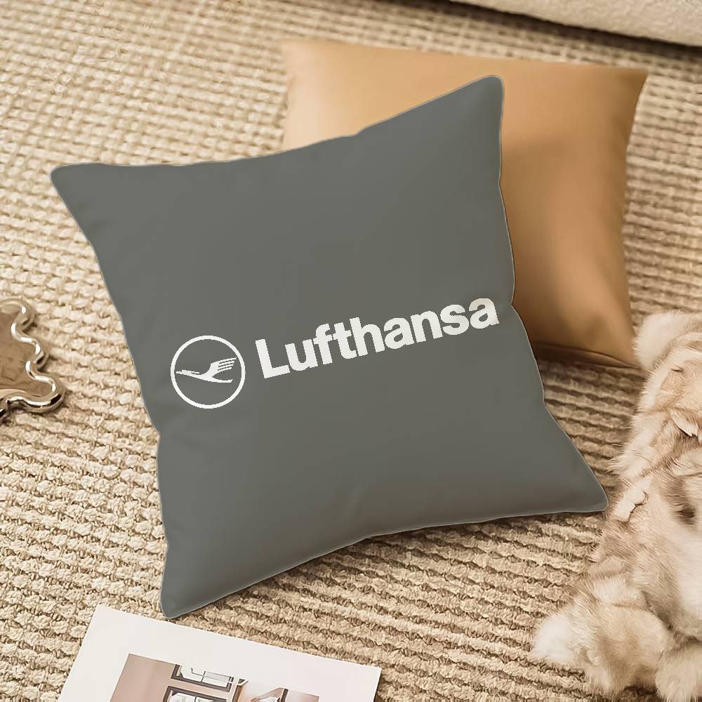 Подушка-наволочка в память о полете L-Lufthansa-T Airlines Комфорт Диван-кровать Шелковистая элегантная Невидимая молния Декоративная наволочка