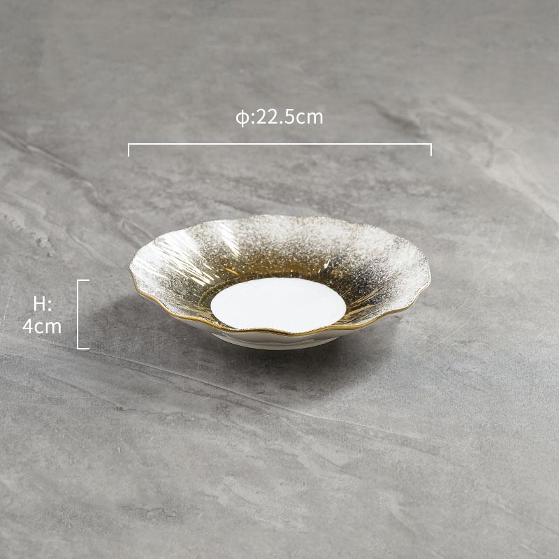 Креативная керамическая глубокая тарелка с эффектом сыпучего песка, салатная тарелка, итальянская тарелка для лапши, десертные тарелки, специальная посуда для молекулярной кухни