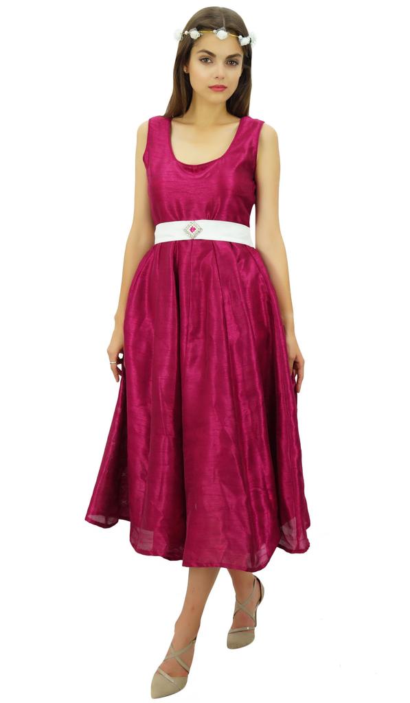 Bimba Женское элегантное платье миди для выпускного вечера с круглым вырезом Платья подружек невесты