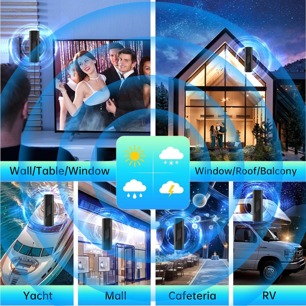 ТВ-антенна с дальностью приема более 2200 миль, обновленная цифровая антенна 2025 года для Smart TV и старых телевизоров, антенна HDTV для приема местных каналов в помещении и на улице с усилителем