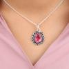 Pink Tourmaline Gemstone 925 Sterling Silver Jewelry Handcrafted Necklace Pendant 1.02" For Thanksgiving PP-26-18