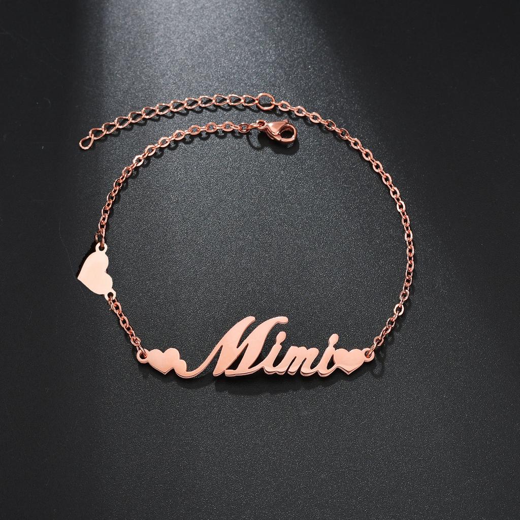 Atoztide индивидуальное имя, браслет с короной и сердцем, толстая цепочка для женщин, браслет из нержавеющей стали с цирконом и цветком, ювелирные изделия