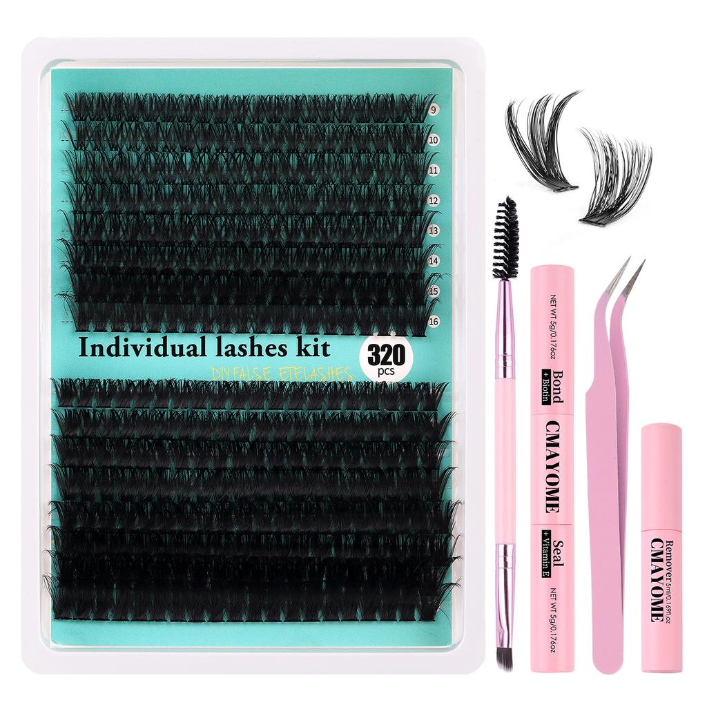 320 Clusters Beauty Lash Extension Kits Private Label Custom Logo 3d Soft Classic Custom Lashes Individual Eyelash Extensions