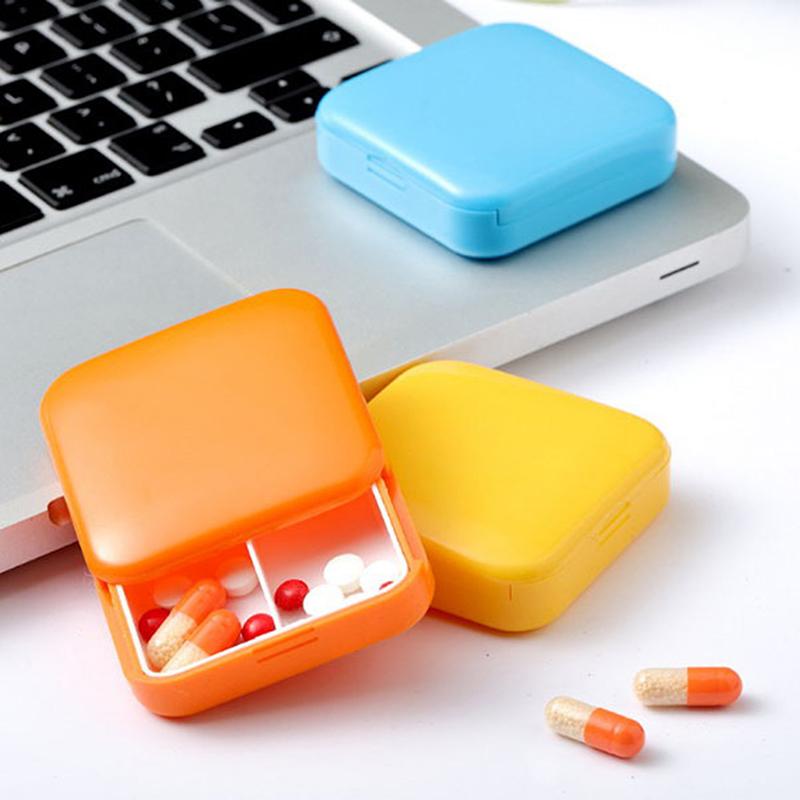 Органайзер для таблеток Push Open Лекарство 2-секционная коробка Портативный дорожный футляр