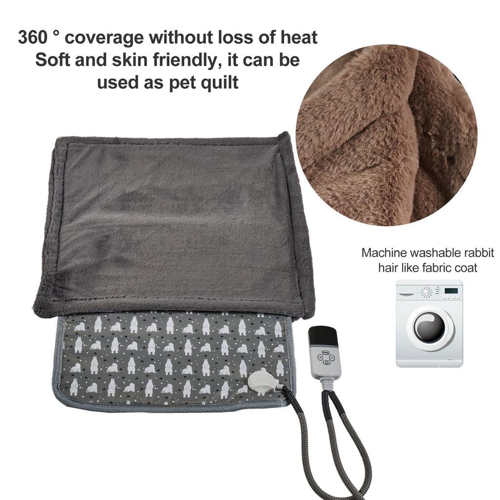 Электрическое одеяло для питомцев Водостойкое Регулировка температуры 9 режимов Устойчивая к жеванию Грелка для питомцев