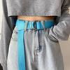 Casual Double Ring Buckle Solid Color Student Belt Casual Adjustable Waistband  for Women & Men