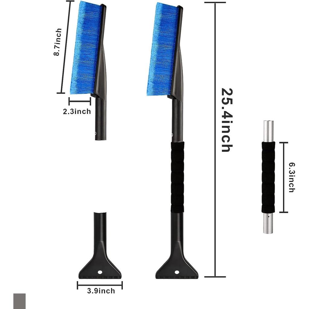Автомобильная щетка для скребка для снега 2 в 1, щетка для чистки, автомобильная щетка для снега, выдвижная зимняя щетка для снега с нескользящей ручкой из пенопласта для грузовиков и внедорожников, автомобилей