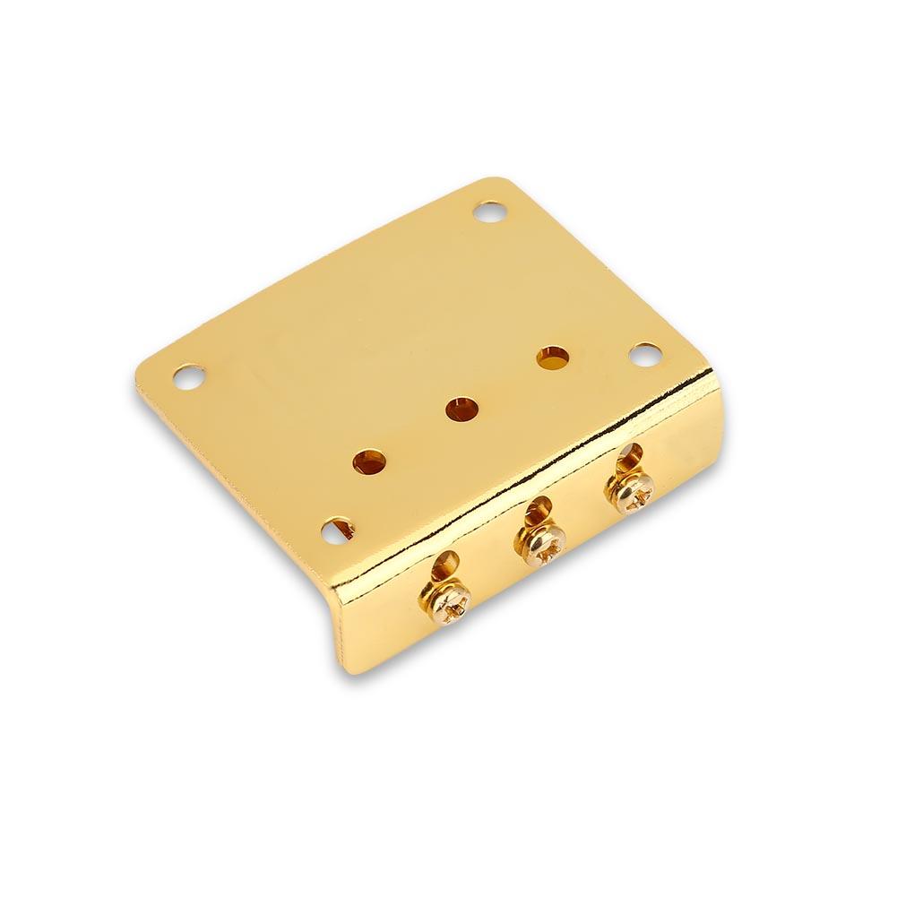 Durable 3 string Fixed Guitar Bridge Replacement Parts for Cigarbox Electric Guitars(Gold)