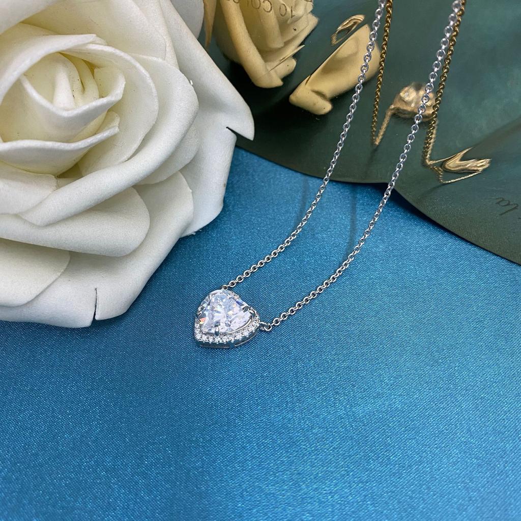 Gica Gema Высокоуглеродистые бриллиантовые ожерелья из стерлингового серебра 925 пробы, кулон в форме сердца, уникальный дизайн, романтические ювелирные украшения, подарки для свадебной вечеринки, новая тенденция