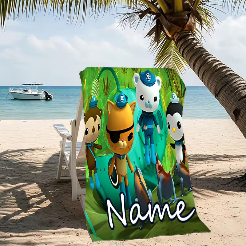 Customizable personalized beach towels Octonauts themed designs.Suitable for the beach, yoga, sports;ideal as beach accessories