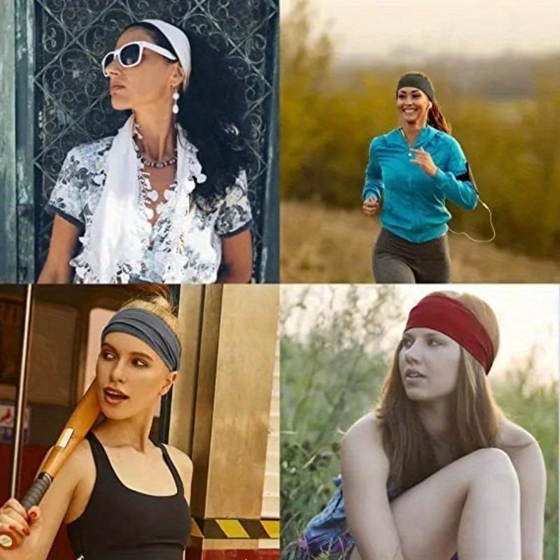 1 шт., женская однотонная эластичная повязка для волос, спортивная повязка на голову, повязка для волос для занятий йогой и бегом, для мытья лица
