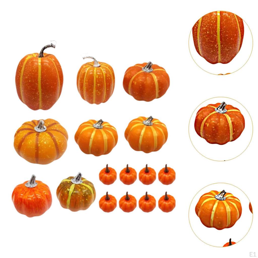 16Pcs Foam Pumpkins Simulation Artificial for Tabletop Centerpiece