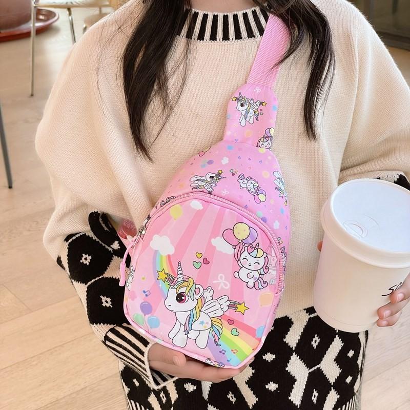 Fashionable Nylon Childrens Chest Bag Vibrant Cartoon Design For Gender Neutral Ages 3 To 6