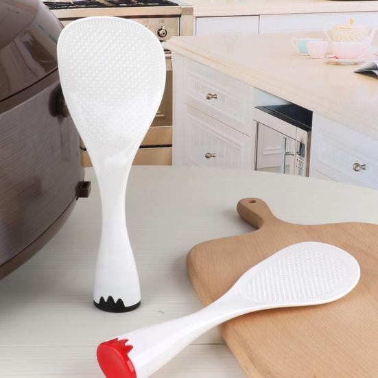 Лопатка для риса Термостойкая Защита от ожогов Зернистый дизайн Экономия труда Самостоящая Пластиковая лопатка для риса для кухни