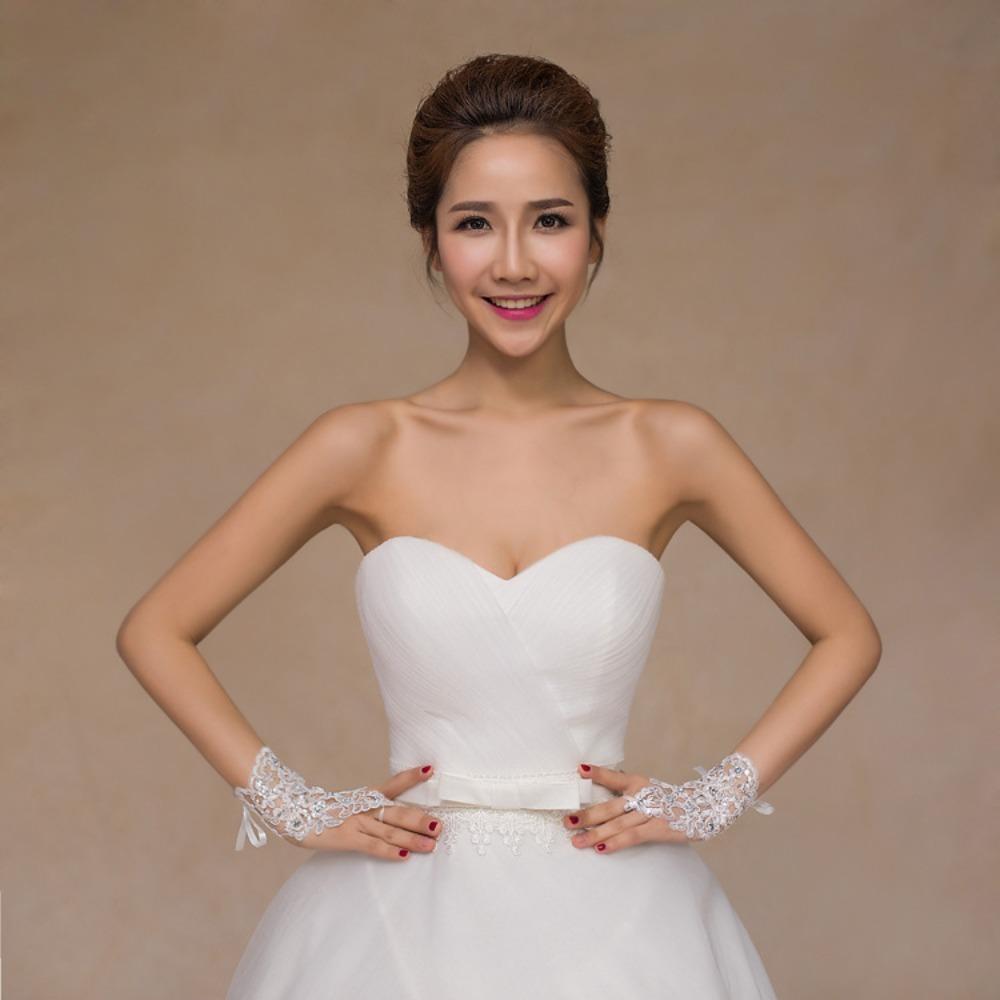 Вечернее платье Свадебные перчатки Сексуальное свадебное платье Митенки Горячая распродажа Кружевные перчатки Леди