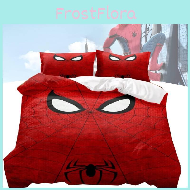 Комплект постельного белья с принтом Человека-паука, с реактивным крашением и из брашированной ткани для декора спальни