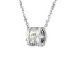 Hawaiian Jewelry Necklace, Stainless Steel, Honu (Sea Turtle) Eternity Ring, Scroll Design, 3D Tube Barrel, Yellow Gold, with 45cm Cable Chain