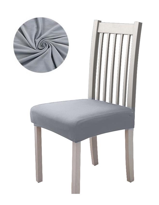 Seat Cover For Chair Seat Smooth Elastic Light Gray
