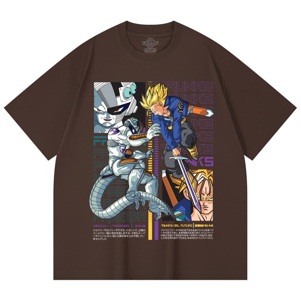 230 г/м² 100% хлопок Dragon Ball V50 Принт с Транксом и Фризой Унисекс Футболка из плотного хлопка