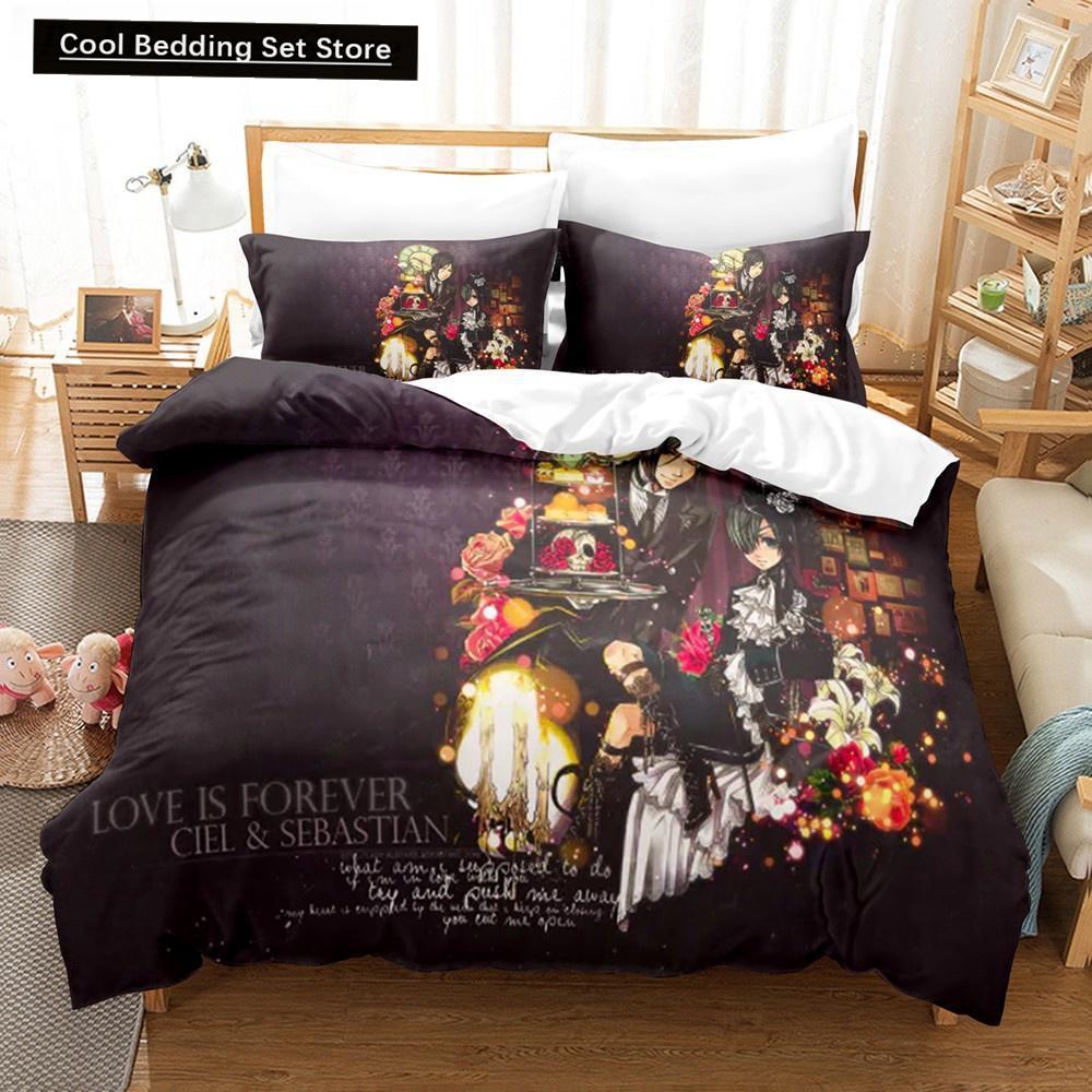 Новый комплект постельного белья Anime Black Butler Cool Sebastian Ciel Dakimakura для взрослых, пододеяльник, односпальный, двухспальный, из микрофибры